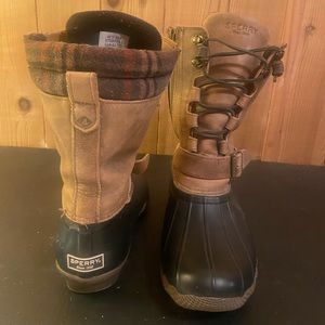 Sperry Rain Duck Boots Women’s size 9. Saltwater Misty Leather STS95911
